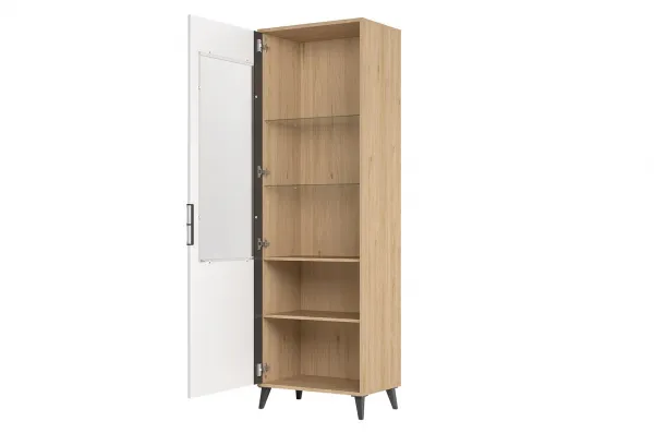 Szynaka Vitrína Moet 11 65 cm levá ořech americký Jackson/bílý/grafit
