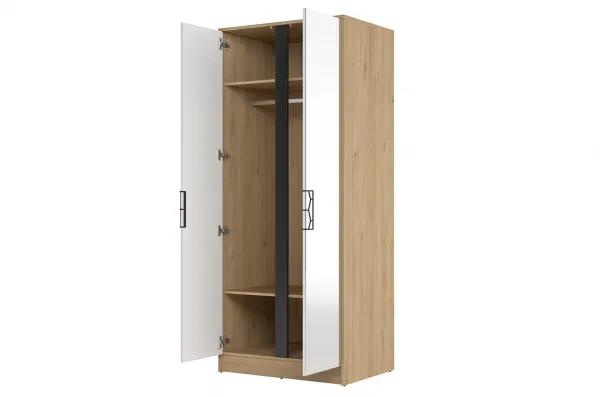 Szynaka Šatní skříň Moet 70 84 cm ořech americký Jackson/bílá/grafit