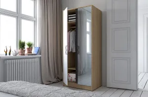 Szynaka Šatní skříň Moet 70 84 cm ořech americký Jackson/bílá/grafit