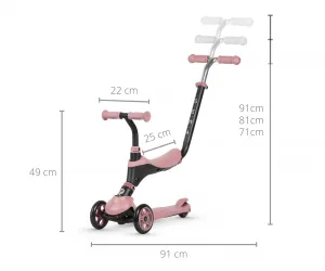 Milly Mally Qplay odrážadlo-kolobežka Sema 3v1 pink