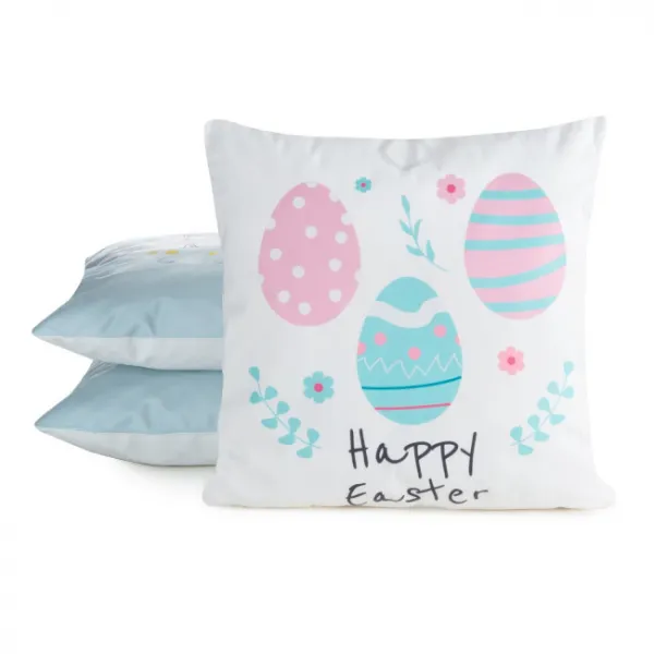 Obliečka na vankúš EASTER 8 biela / púdrovo ružová