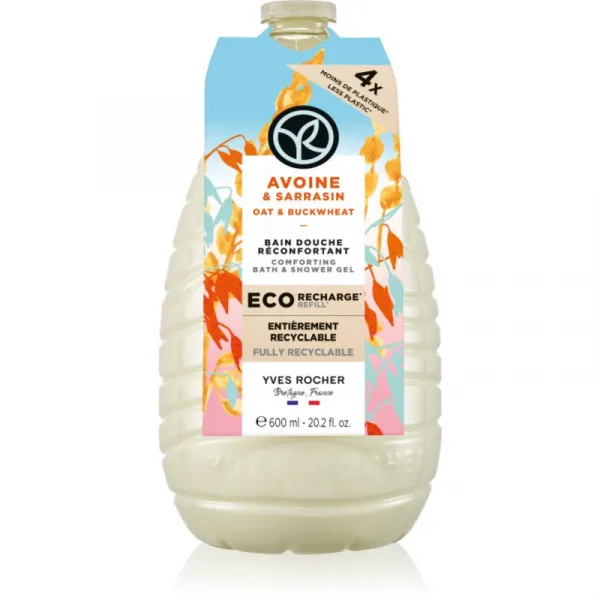 Yves Rocher Bain de Nature sprchový gél náhradná náplň Oat & Buckwheat 600 ml