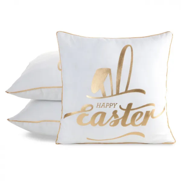 Obliečka na vankúš EASTER biela / zlatá