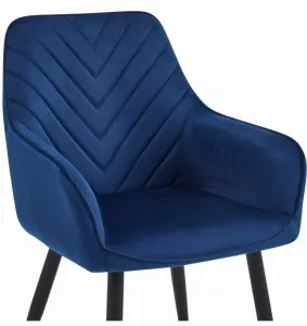 Stolička NANA - tmavomodrý zamat / čierne nohy x 2 9401 71 00 00
