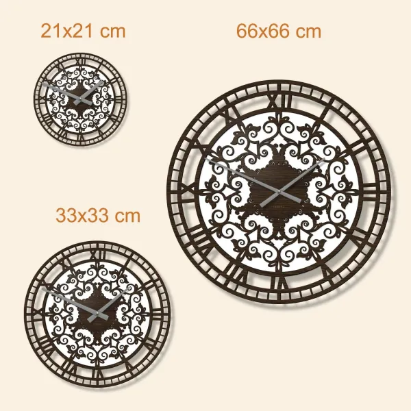 Drevené nástenné hodiny - Ornamenty