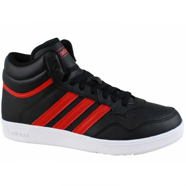 Chlapčenská rekreačná obuv ADIDAS Hoops 4.0 Mid Jr core black better scarlet cloud white