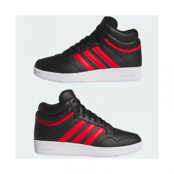 Chlapčenská rekreačná obuv ADIDAS Hoops 4.0 Mid Jr core black better scarlet cloud white