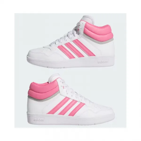 Dievčenská rekreačná obuv ADIDAS Hoops 4.0 Mid Jr cloud white pink fuchsia grey two