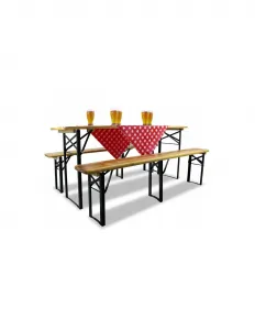 GARDEN-PRO Záhradný pivný set 177x46 s lavičkami - hnedá farba