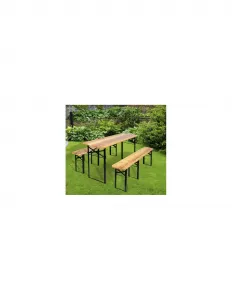 GARDEN-PRO Záhradný pivný set 177x46 s lavičkami - hnedá farba