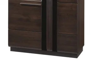 Szynaka Vitrína Porti 12 95 cm ľavá z masívu dub čokoládový