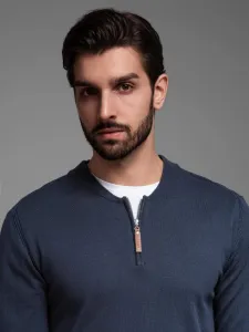 Jedinečný sveter so zipsom - pre pánov- granátový