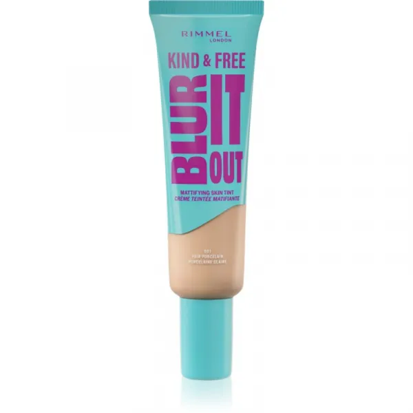 Rimmel Kind & Free Blur It Out ľahký hydratačný make-up odtieň 001 Fair Porcelain 30 ml