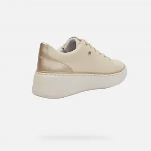 Cream women's sneakers Geox Sunnetty - Women's