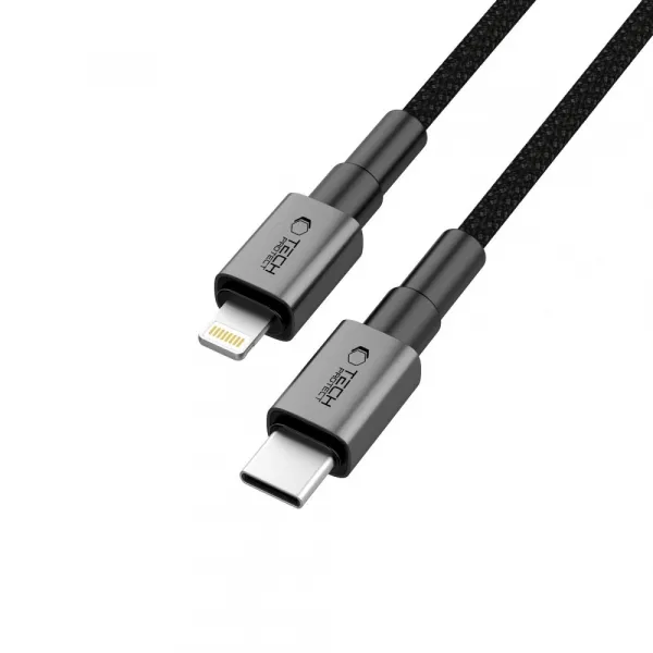 Tech-Protect UltraBoost DNA kábel Lightning, PD27W/3A, 0,25m, sivý