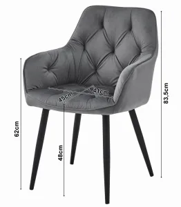 Jedálenské kreslo JORK VELVET, ružové