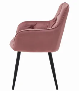 Jedálenské kreslo JORK VELVET, ružové