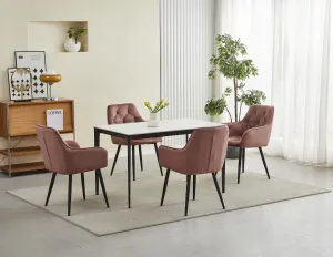 Jedálenské kreslo JORK VELVET, ružové