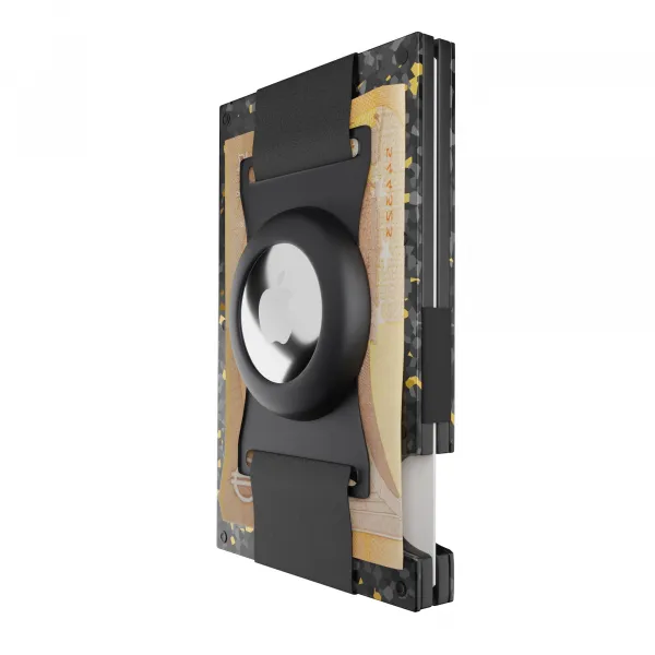 Innocent Smart AirTag Strap Wallet - Forged Carbon Black/Gold