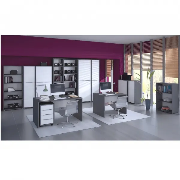 PC stôl, grafit/biela, RIOMA NEW TYP 12