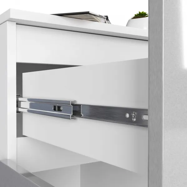 Ak furniture Komoda Kiara 80 cm 2 skrinky a 1 zásuvka biela/sivá