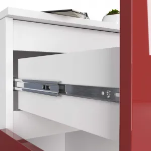 Ak furniture Komoda Kiara 80 cm 2 skrinky a 1 zásuvka biela/červená