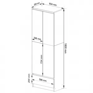 Uzavretý regál R60 2D 1SZ CLP dub sonoma