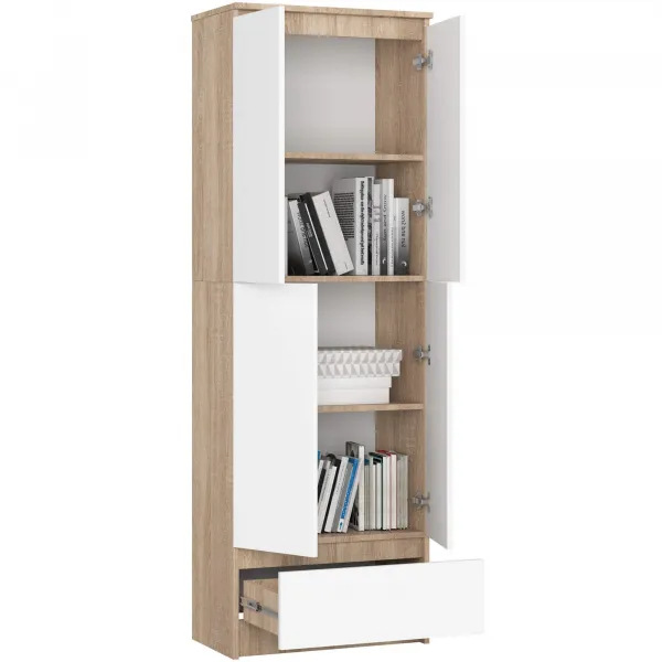 Uzavretý regál R60 2D 1SZ CLP dub sonoma / biely