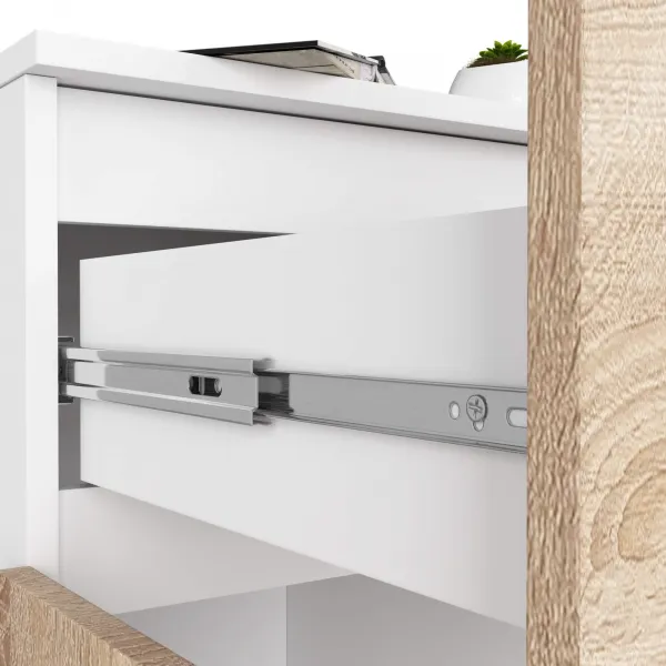 Ak furniture Komoda Kiara 80 cm 2 skrinky a 1 zásuvka biela/dub sonoma