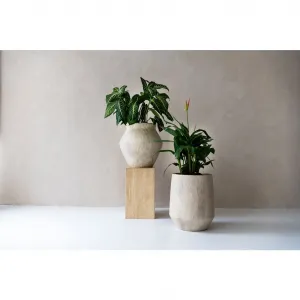Kvetináč Fleuri High, béžový travertín, viac veľkostí - Pottery Pots Velikost: M - ⌀ 55, v. 68 cm