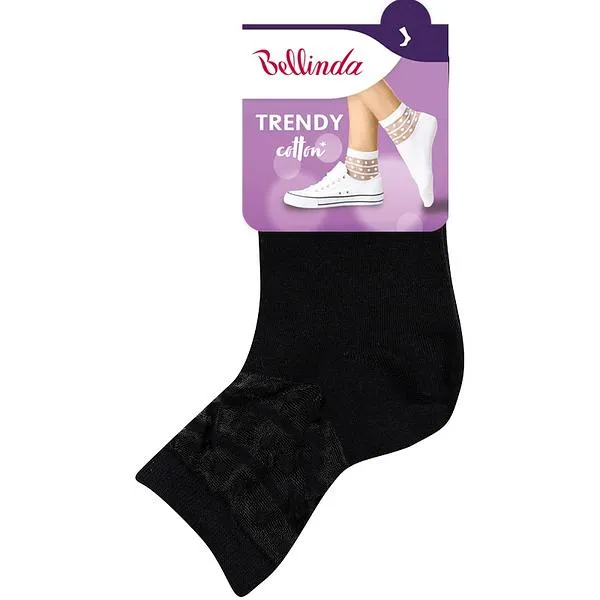 Bellinda 
TRENDY COTTON SOCKS - Dámske ponožky s ozdobným lemom - čierna