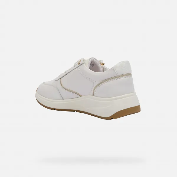 White women's sneakers Geox Cristael - Women's