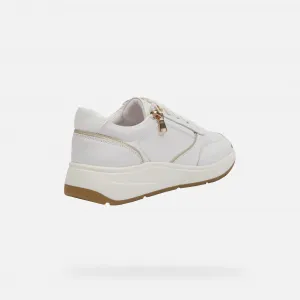 White women's sneakers Geox Cristael - Women's