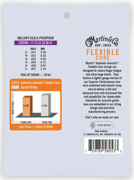 Martin Authentic Acoustic Flexible Core Silk & Phosphor Custom