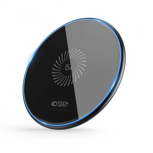Tech-Protect QI15W-C1 bezdrôtová nabíjačka 15W, čierna