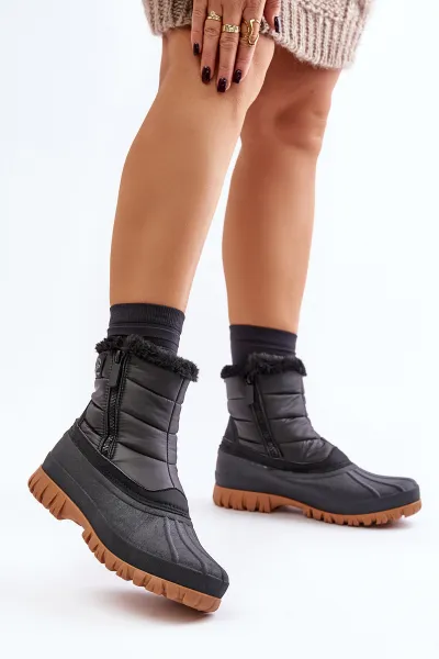 Lee Cooper Women's Fur Insulated Snow Boots LCJ-24-44-2866 Black