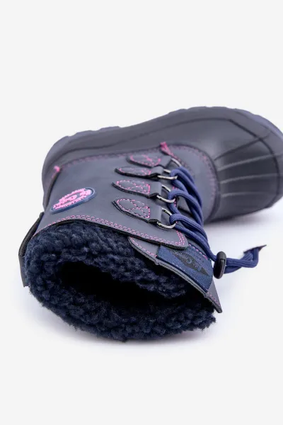 Vysoké Teplé Detské Snehule So Šnúrkou Modré Lee Cooper