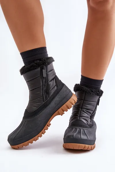 Lee Cooper Women's Fur Insulated Snow Boots LCJ-24-44-2866 Black