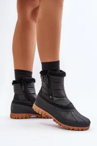 Lee Cooper Women's Fur Insulated Snow Boots LCJ-24-44-2866 Black