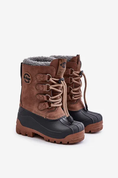 High Warm Children's Snow Boots with Drawstring Lee Cooper Brown