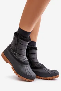 Lee Cooper Women's Fur Insulated Snow Boots LCJ-24-44-2866 Black