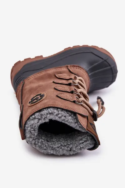 High Warm Children's Snow Boots with Drawstring Lee Cooper Brown