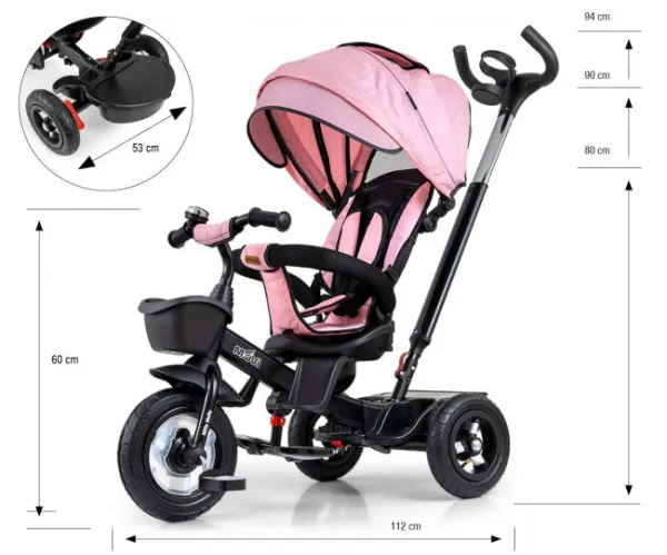 Detská trojkolka Milly Mally Movie black-pink