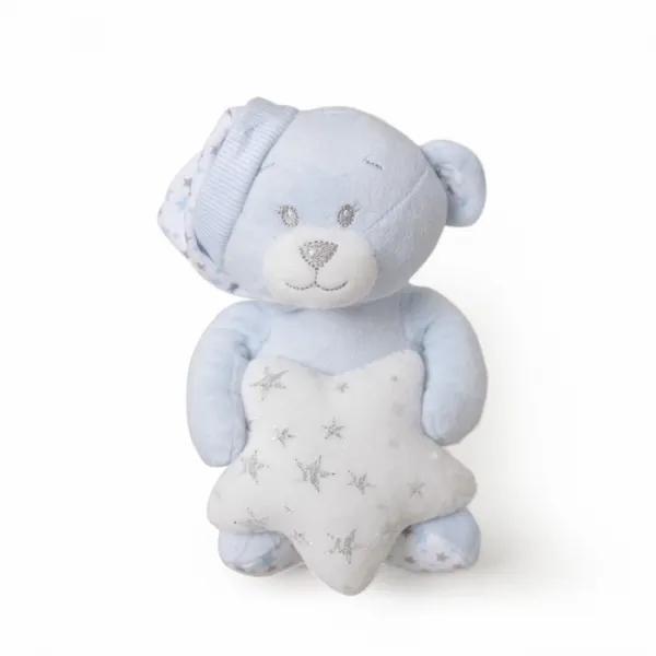 INTERBABY | Deka mäkká guličky + prítulka + medvedík - MODRÁ
