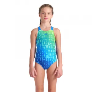 Dievčenské plavecké jednodielne plavky ARENA GIRLS MULTI COLOURS SWIMSUIT V BACK