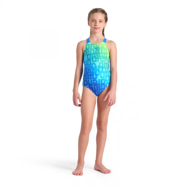 Dievčenské plavecké jednodielne plavky ARENA GIRLS MULTI COLOURS SWIMSUIT V BACK