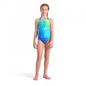 Dievčenské plavecké jednodielne plavky ARENA GIRLS MULTI COLOURS SWIMSUIT V BACK