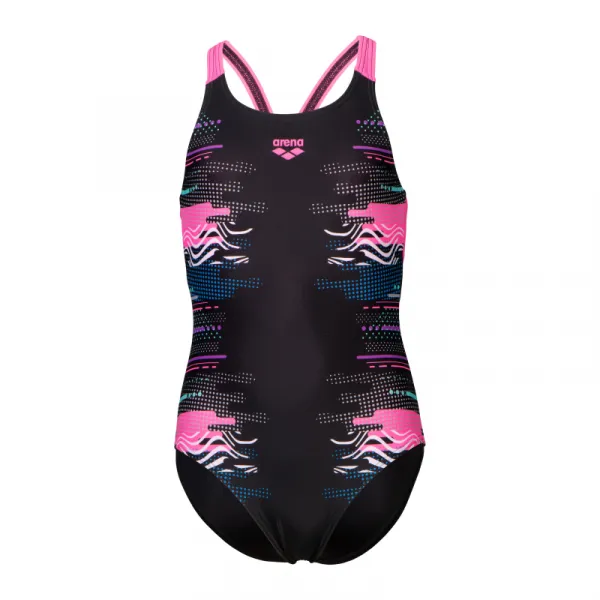 Dievčenské plavecké jednodielne plavky ARENA GIRLS RHYTHM SWIMSUIT V BACK L