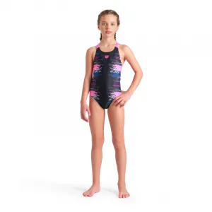 Dievčenské plavecké jednodielne plavky ARENA GIRLS RHYTHM SWIMSUIT V BACK L