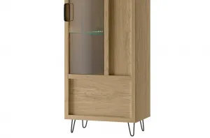 Szynaka Vitrína Limbo 11 65 cm z masívu s LED osvetlením dub Artisan